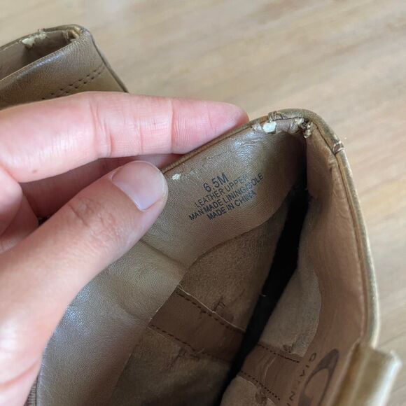 Gianni Bini Tan Leather Harness Cowboy Ankle Boots Studded Western Booties 6.5 - Picture 4 of 8